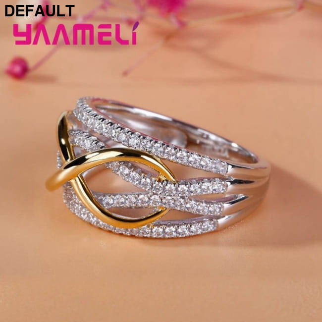 Luxury Solid 925 Sterling Silver Rings for Women Hollow-out