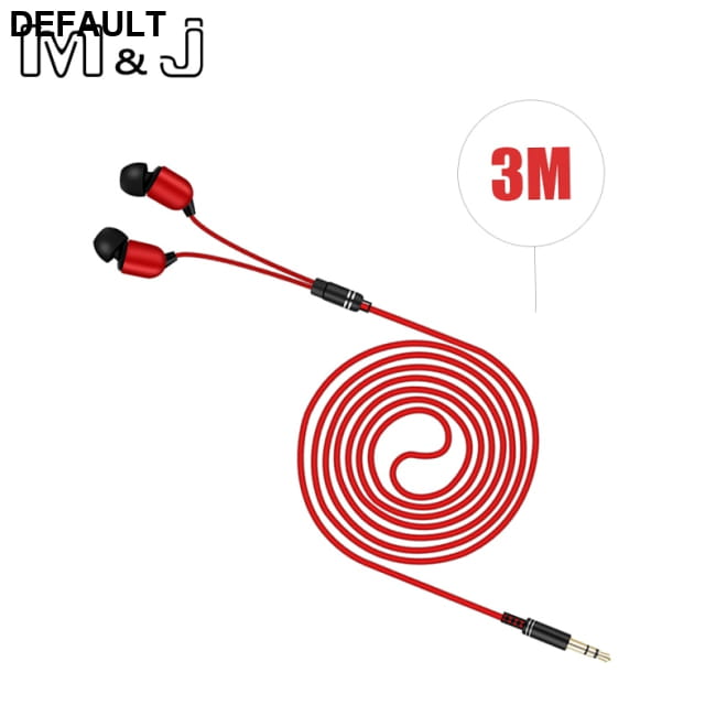 M&J 3M Earphone Monitor Headphones With Long Wire 3.5mm Wired Earbuds Electronics