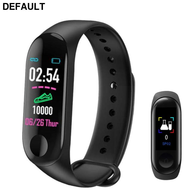 M3+ Smartwatch: Heart Rate & BP Monitoring Black Smart Watches