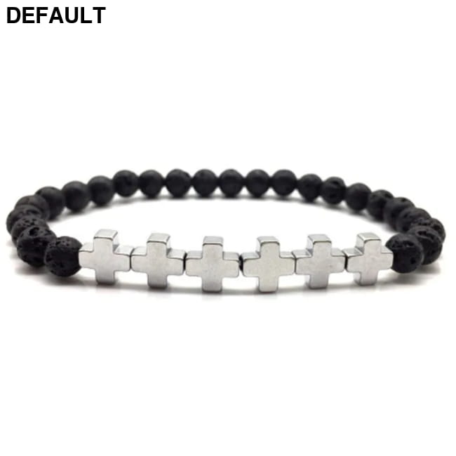 Men Bracelet Natural Black Hematite Beaded Bracelets