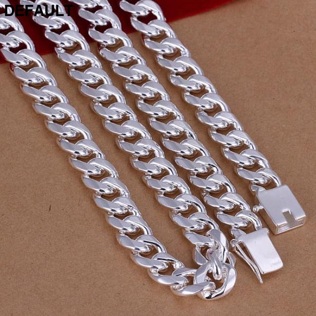 Men’s 24 ’’ 60cm 10mm N925 Sterling Silver color Necklace Men Necklaces