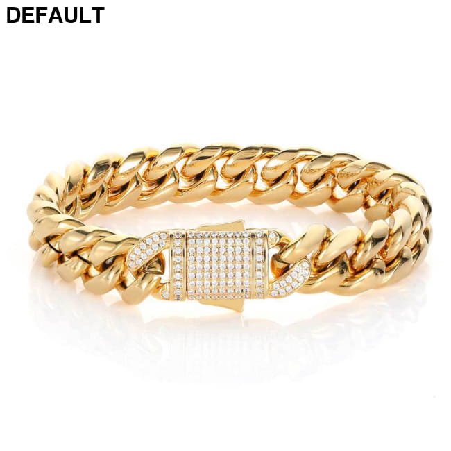 Mens Jewelry Accessory 18k Gold Titanium Steel Bracelet / 7 Inches / 10mm Men Bracelets