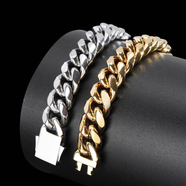 Mens Jewelry Accessory 18k Gold Titanium Steel Bracelet Men Bracelets