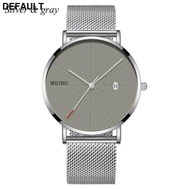 Men’s Quartz Mesh Watch: Sleek Style! SilverGray Men Sport Watches Best Selling Products