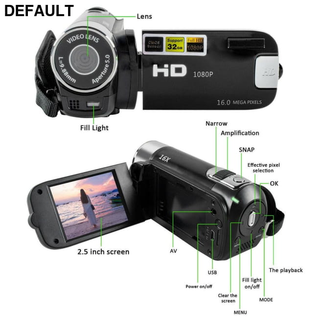 MetalVlog 16X HD Cam Digital Camcorders Video Cameras
