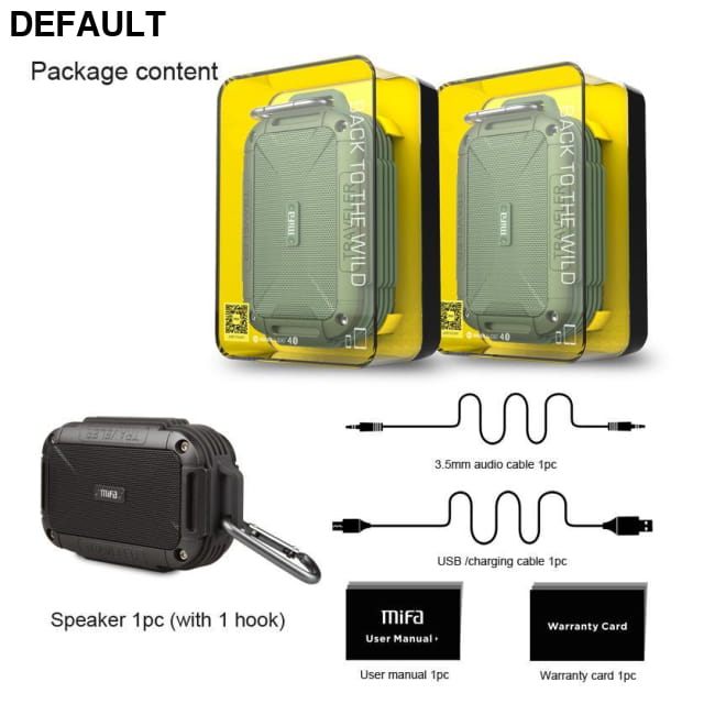 MIFA F7 Bluetooth 4.0 Speaker IP56 Dust Proof Water Black Mini Speakers