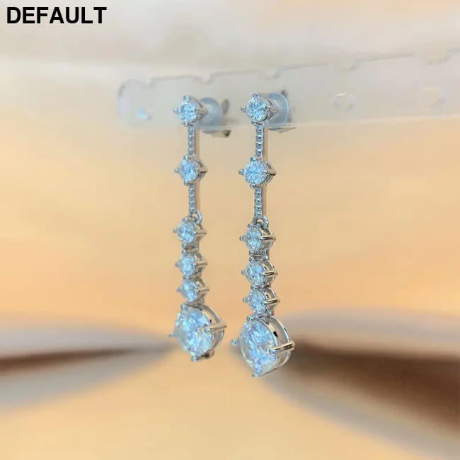 Moissanite Dangle Earrings For Women 3ct a Pair D Color 1.5ct and Sterling Silver