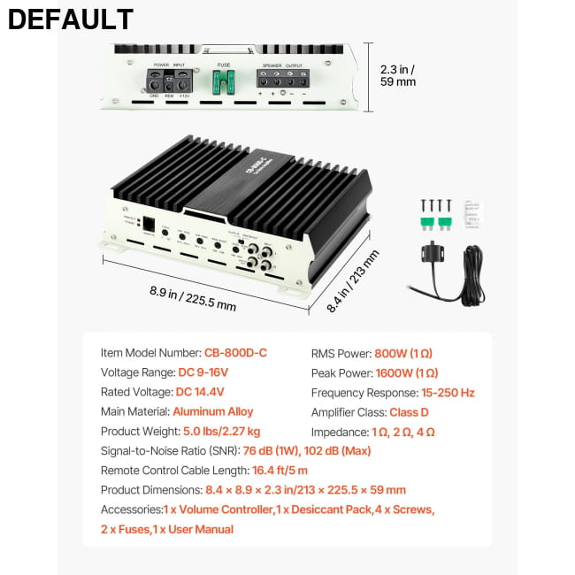 Monoblock Car Amplifier 800W RMS MAX 1/2/4 Ohm Stable, Best Selling Products