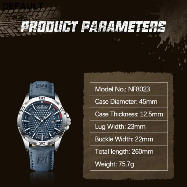 NAVIFORCE Brand Men Fashion Quartz Watches Male Leather BWB Sport