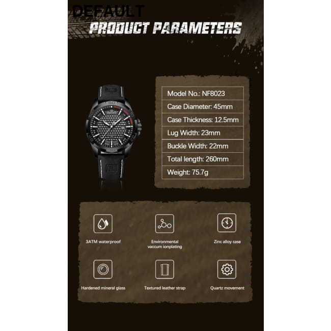NAVIFORCE Brand Men Fashion Quartz Watches Male Leather BWB Sport