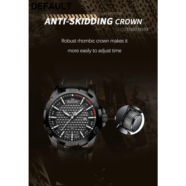NAVIFORCE Brand Men Fashion Quartz Watches Male Leather BWB Sport