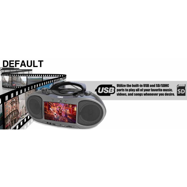 Naxa 7’’ Bluetooth DVD Boombox Portable Players Boomboxes
