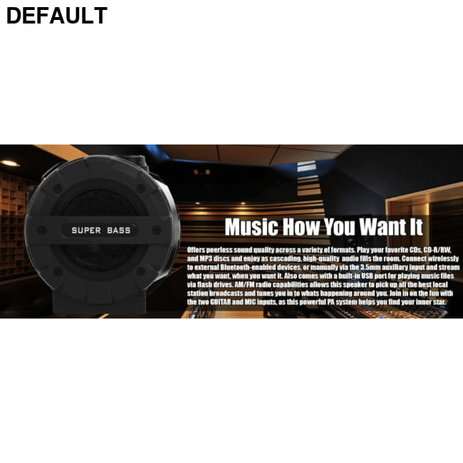 Naxa MP3 & CD Bass Reflex Boombox PA System with Bluetooth Black Best Selling Products