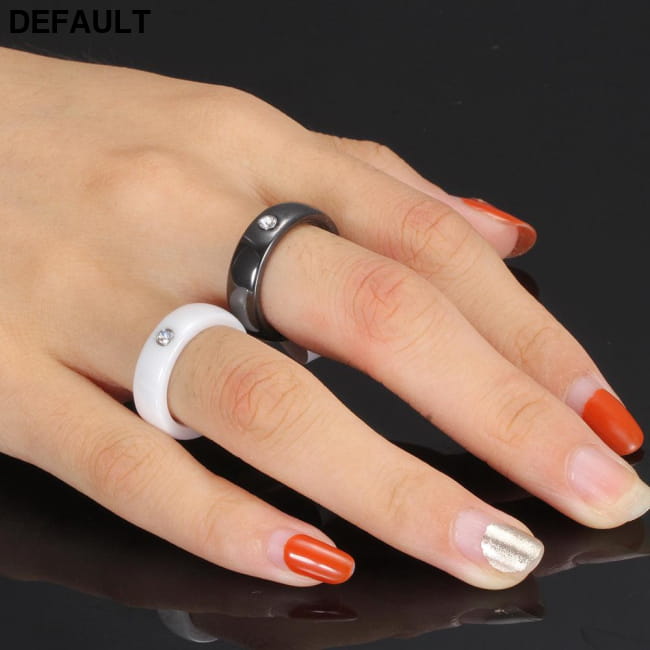 New Arrival Black White Colorful Ring Ceramic Sterling Silver Rings