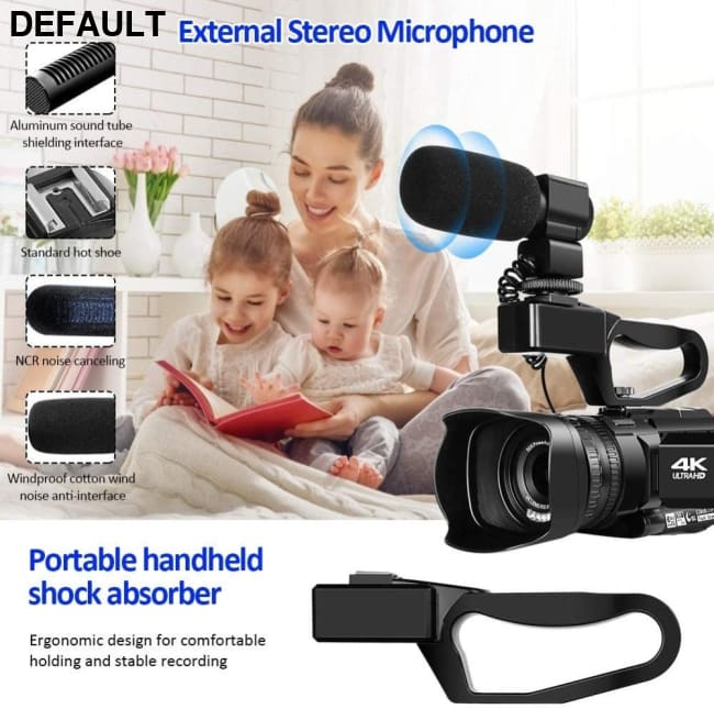 New Handheld High-Definition Digital Video Camera 4K Conference Recorder Short Dv Black Camcorders Best Selling