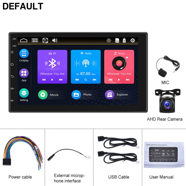 New Reversing Image Key Player AHD camera Car Audio Receiver Motor Vehicle A/V Players & In-Dash Systems