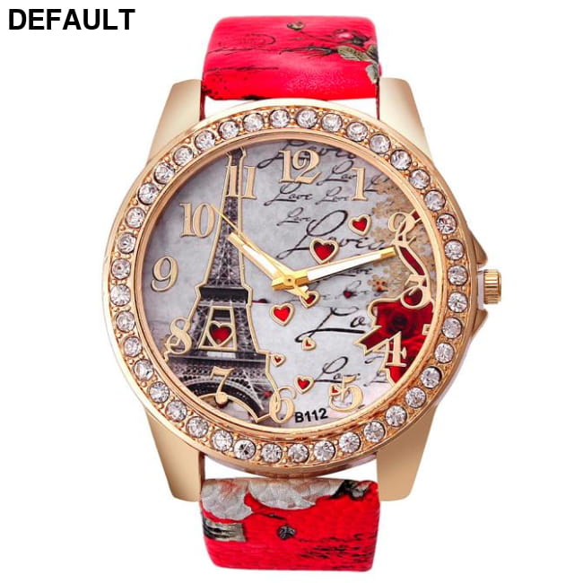 New Vintage Paris Eiffel Tower Women’s Quartz Watch Women Red Watches