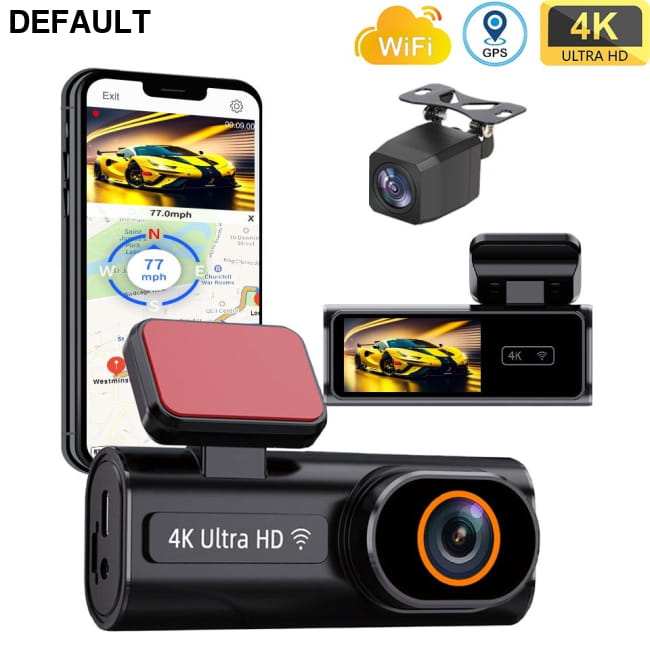 New WIFI-enabled CAR DVR With A 197-inch Display For Mobile Black / 4K 1080P in circular lens Cameras Dash Video