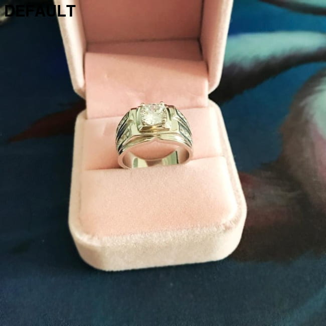 Original Solid 925 Silver Rings For Men Sona 1 Carat Best Selling Products