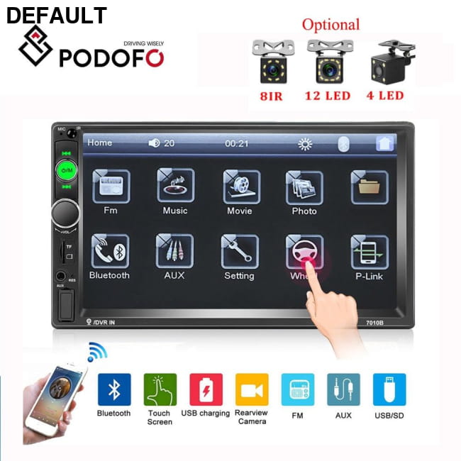 Podofo 2 din Car Radio 7’’ Autoradio Multimedia MP5 Audio Receiver Electronics
