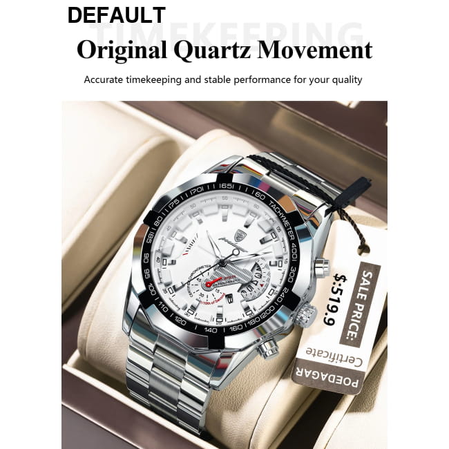 POEDAGAR Business Military Men Clock Waterproof Luminous Quartz Watches Best Selling Products