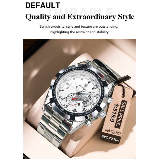 POEDAGAR Business Military Men Clock Waterproof Luminous Quartz Watches Best Selling Products