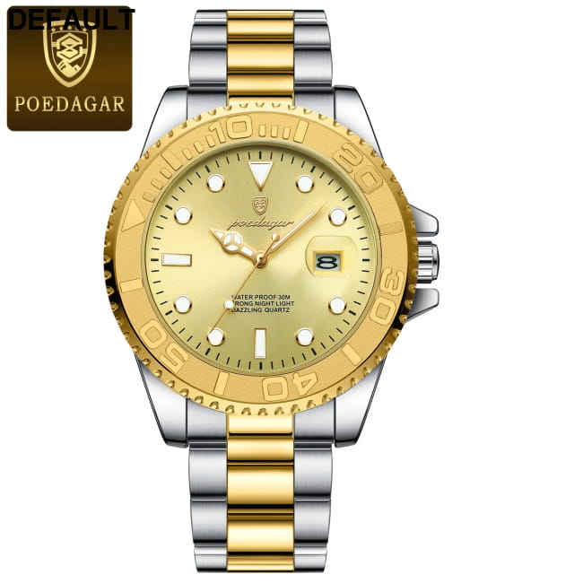 POEDAGAR Luxury Business Men Watch Waterproof Luminous Date 680 Gold Quartz Watches Best Selling Products