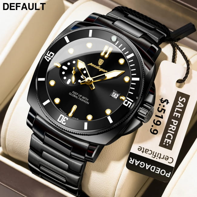 Poedagar Luxury Sports Man Wristwatch Luminous Waterproof Date Watch 873 Black Men Quartz Watches Best Selling Products
