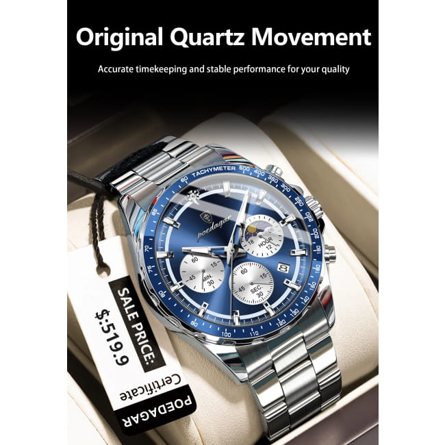 POEDAGAR Original Men Clock Sports Waterproof Luminous Sport Watches