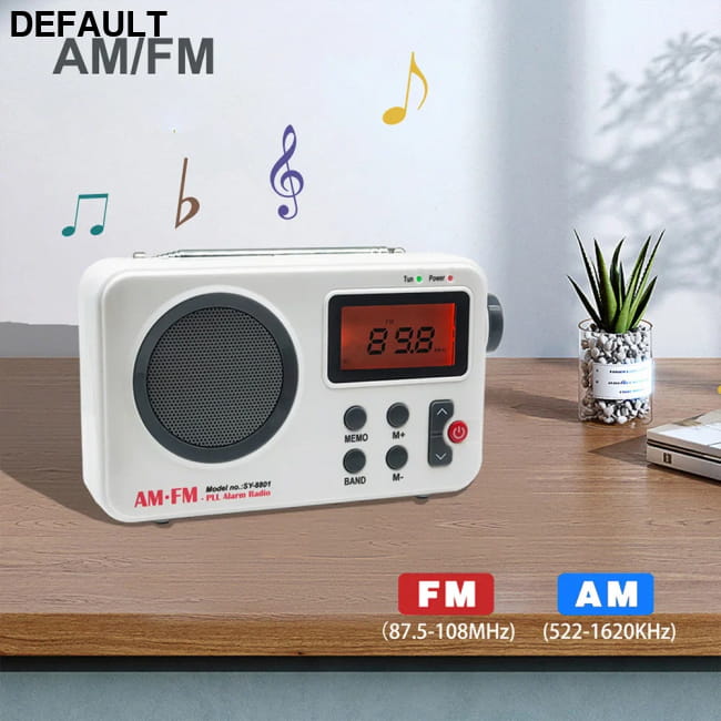 Portable Radio AM FM Audio Receiver Stable Signal WHITE / CHINA Radios AM/FM