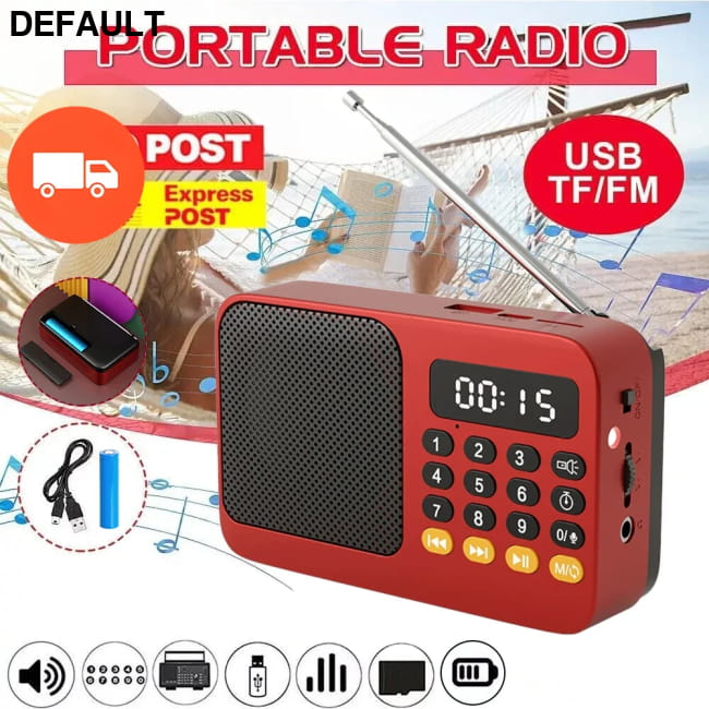 Portable Radio Music Player Handheld Rechargeable Digital Green Radios AM/FM