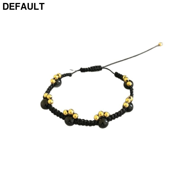 Retro Cat Claw Beaded Braided Bracelet For Women Sterling Silver Bracelets