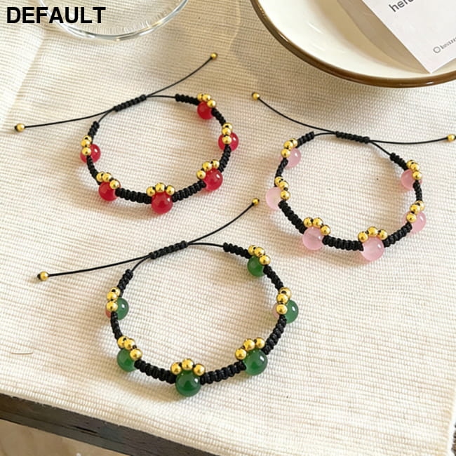 Retro Cat Claw Beaded Braided Bracelet For Women Sterling Silver Bracelets