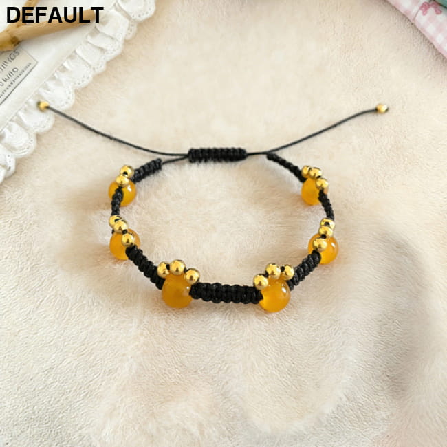 Retro Cat Claw Beaded Braided Bracelet For Women Sterling Silver Bracelets