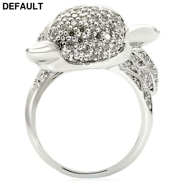 Rhodium Brass Ring with AAA CZ Sterling Silver Rings