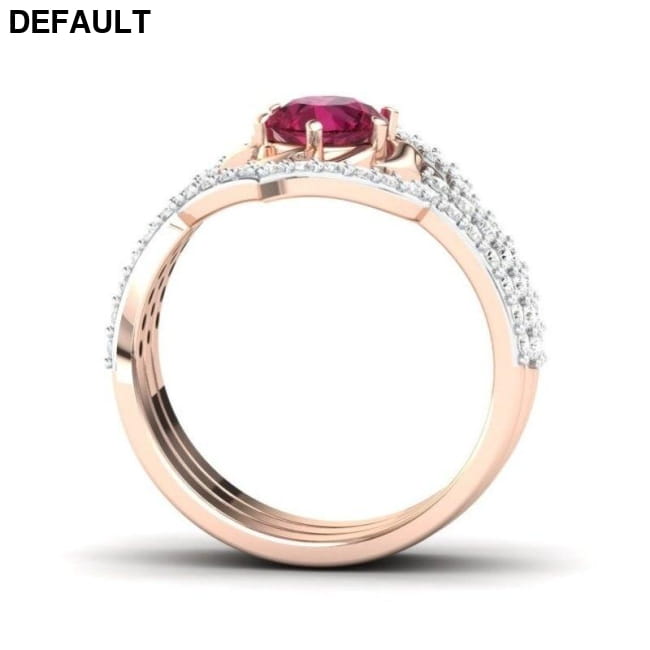 Rose Gold Flower Ring Set Sterling Silver Rings