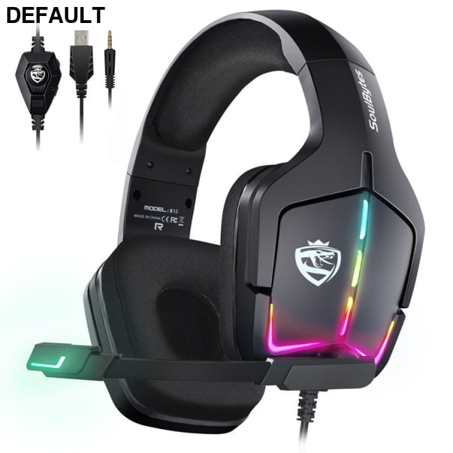 S12 Head mounted gaming headset wired RGB computer Black Headphones Headsets