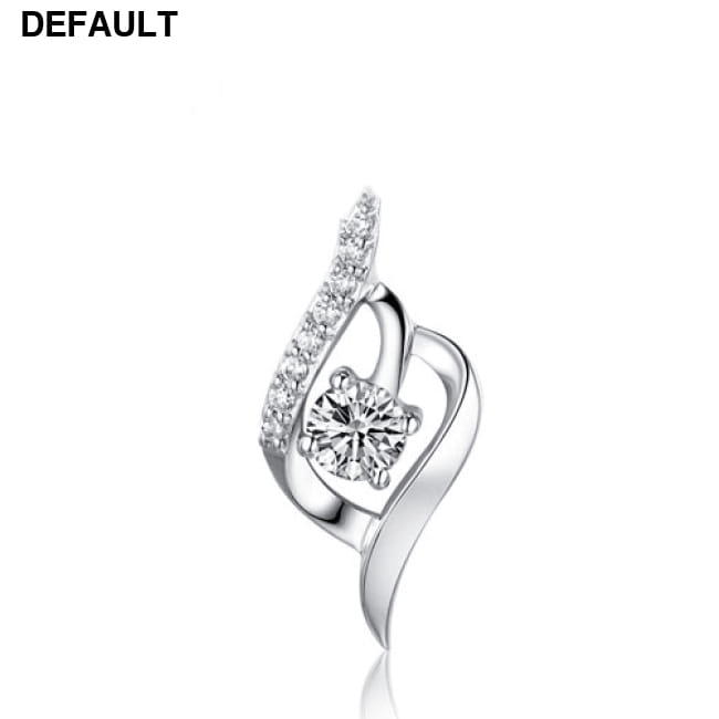 S925 Sterling Silver Necklace Pendant inlaid love Korean Rings