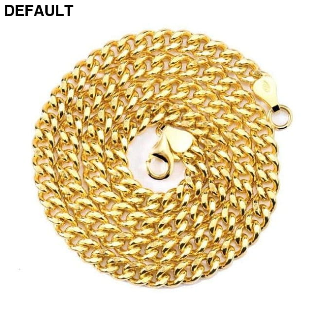 S925 Sterling Silver Round Cuban Chain Necklace for Men Necklaces