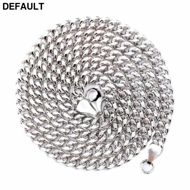 S925 Sterling Silver Round Cuban Chain Necklace for Men Necklaces