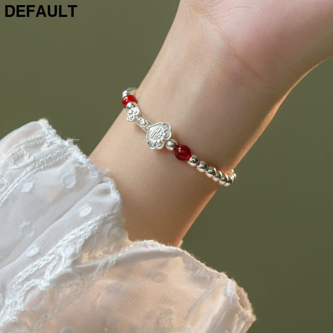 S925 sterling silver safety lock agate bead bracelet Bracelets Best Selling Products