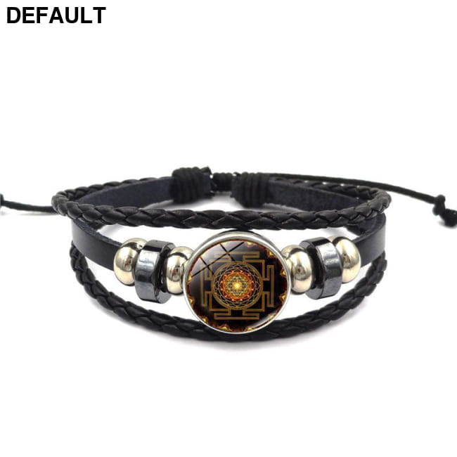Sacred Geometry Sri Yantra Glass Buckle Charm Bracelets & default Women