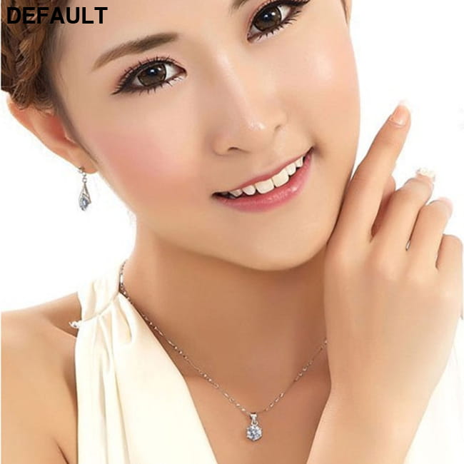 Silver Color Fashion Jewelry Sets Cubic Zircon Statement Sterling Necklace