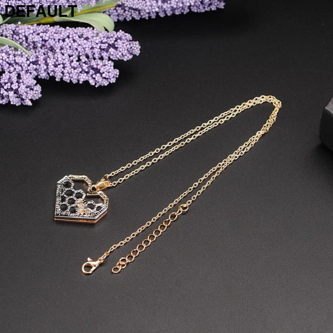 Silver Necklaces for Women Girl Heart Honeycomb Bee Animal Sterling