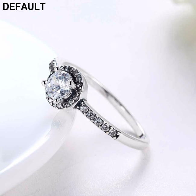 Solid 925 Sterling Silver Female Wedding Ring Classic Cubic Rings Decor