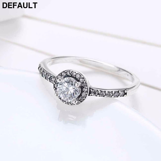 Solid 925 Sterling Silver Female Wedding Ring Classic Cubic Rings Decor