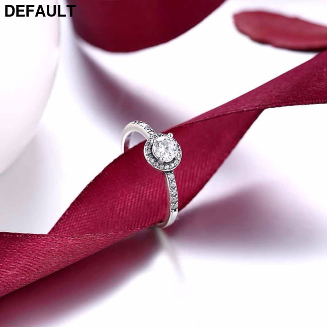Solid 925 Sterling Silver Female Wedding Ring Classic Cubic Rings Decor