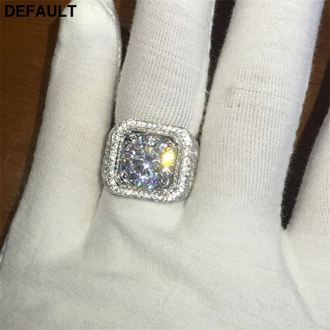 Solitaire Male 4ct Sona Diamond Ring 925 sterling silver Men Rings Best Selling Products