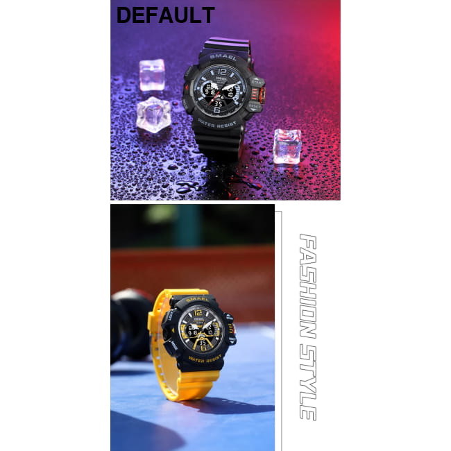 Sport Watch Men SMAEL 50M Waterproof Wristwatches Dual Time Watches