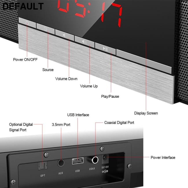 SR100 Plus Bluetooth Soundbar with Wireless Subwoofer Home Theater Speakers Soundbars